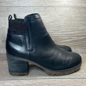 Korks Elsie Black Chunky Y2K Women’s Sz 8M Pull On Heel Ankle Boots
